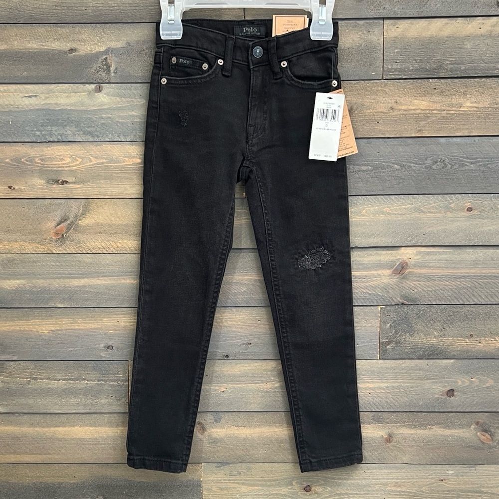 New Polo Ralph Lauren The Tompkins Skinny High Rise Kids Size 5 in Black